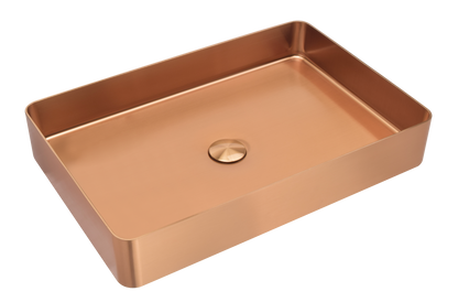 RECTANGLE BRUSHED COPPER STAINLESS STEEL BATHROOM BASIN