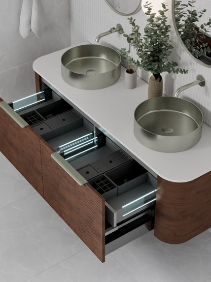 ROUND BRUSHED STAINLESS STEEL BATHROOM BASIN