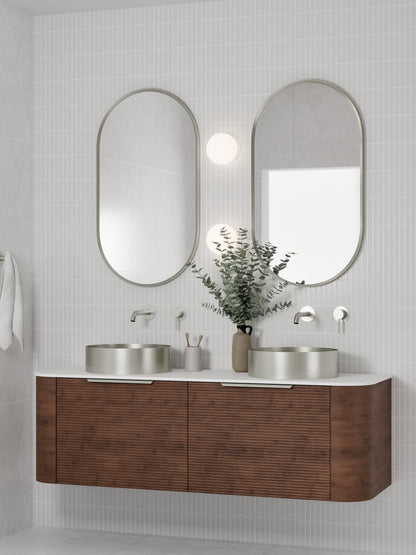 ROUND BRUSHED STAINLESS STEEL BATHROOM BASIN