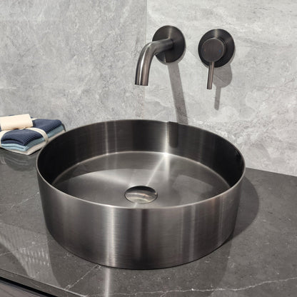 ROUND GUNMETAL STAINLESS STEEL BATHROOM BASIN