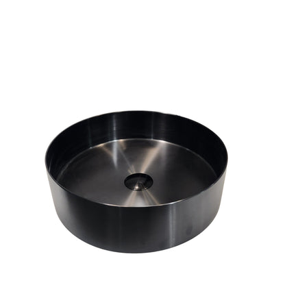 ROUND MATTE BLACK STAINLESS STEEL BATHROOM BASIN 
