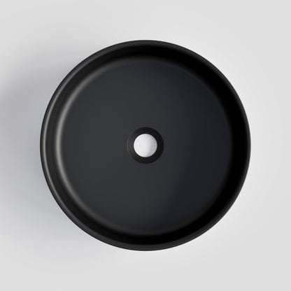 ROUND BLACK CONCRETE BATHROOM BASIN