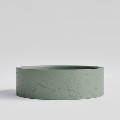 ROUND GREEN CONCRETE BATHROOM BASIN