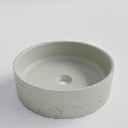 ROUND LIGHT GREY CONCRETE BATHROOM BASIN