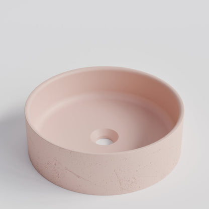 ROUND PINK CONCRETE BATHROOM BASIN