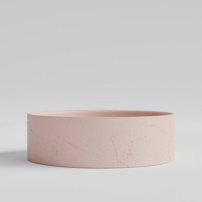 ROUND PINK CONCRETE BATHROOM BASIN