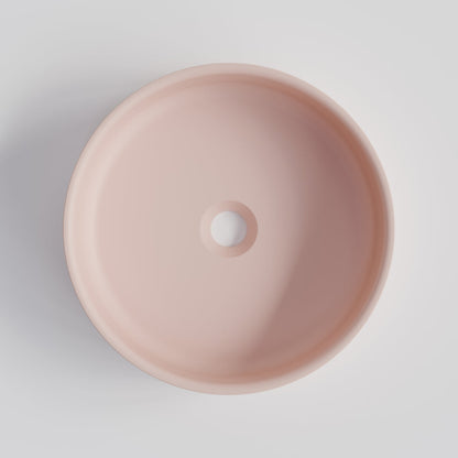 ROUND PINK CONCRETE BATHROOM BASIN