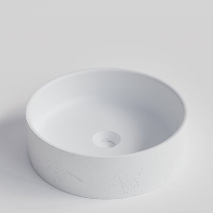 ROUND WHITE CONCRETE BATHROOM BASIN