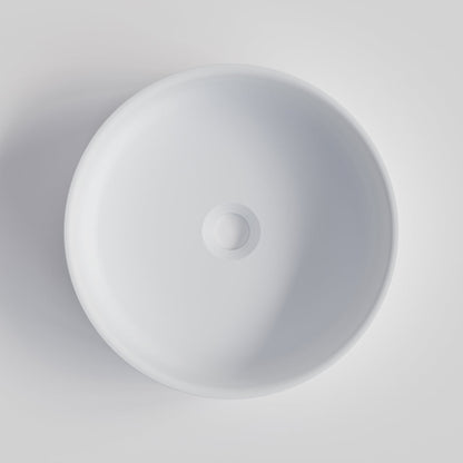 ROUND WHITE CONCRETE BATHROOM BASIN