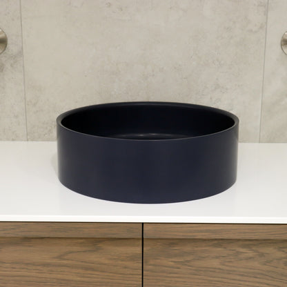 ROUND BLACK VILLASTONE BATHROOM BASIN