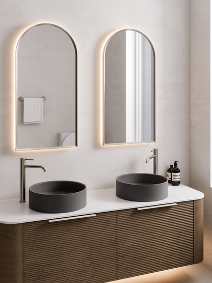 ROUND DARK GREY VILLASTONE BATHROOM BASIN