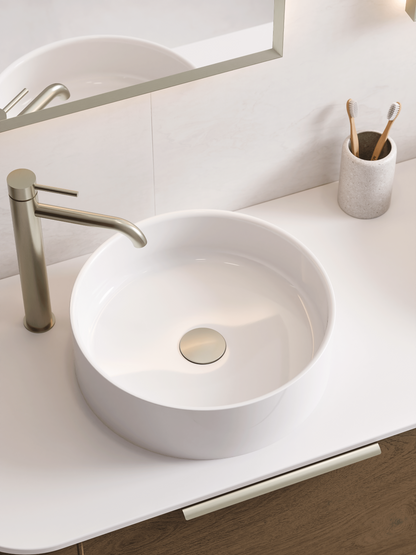ROUND GLOSS WHITE VILLASTONE BATHROOM BASIN