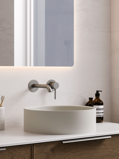ROUND LIGHT GREY VILLASTONE BATHROOM BASIN