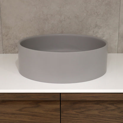 ROUND LIGHT GREY VILLASTONE BATHROOM BASIN