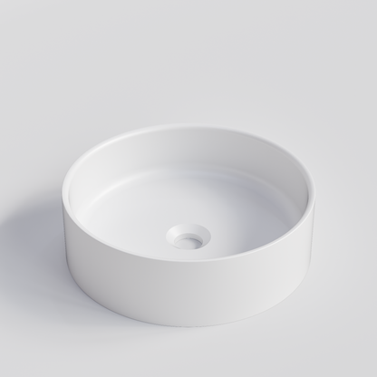 ROUND MATTE WHITE VILLASTONE BATHROOM BASIN