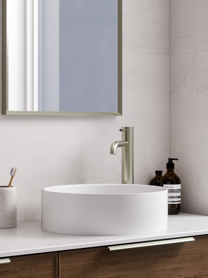 ROUND MATTE WHITE VILLASTONE BATHROOM BASIN