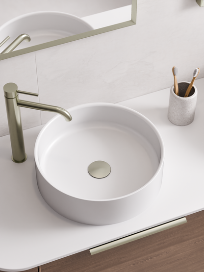 ROUND MATTE WHITE VILLASTONE BATHROOM BASIN