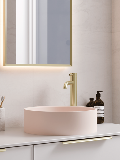 ROUND PINK VILLASTONE BATHROOM BASIN