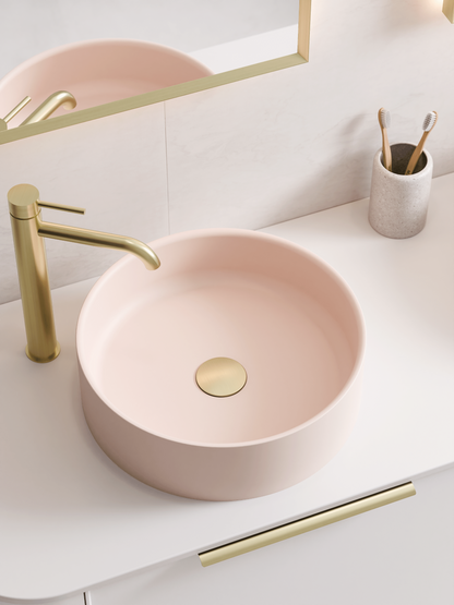 ROUND PINK VILLASTONE BATHROOM BASIN