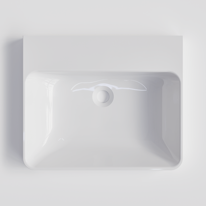 RECTANGLE GLOSS WHITE VILLASTONE BATHROOM BASIN