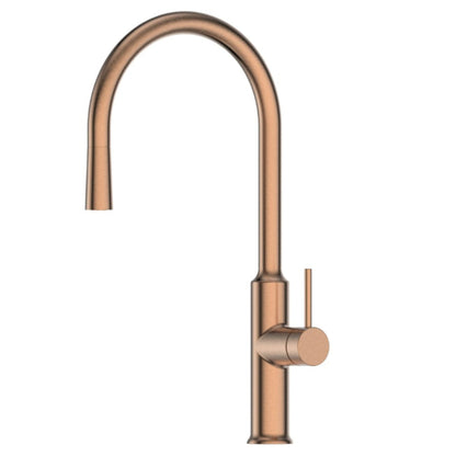BRUSHED COPPER PULL OUT KITCHEN SINK MIXER
