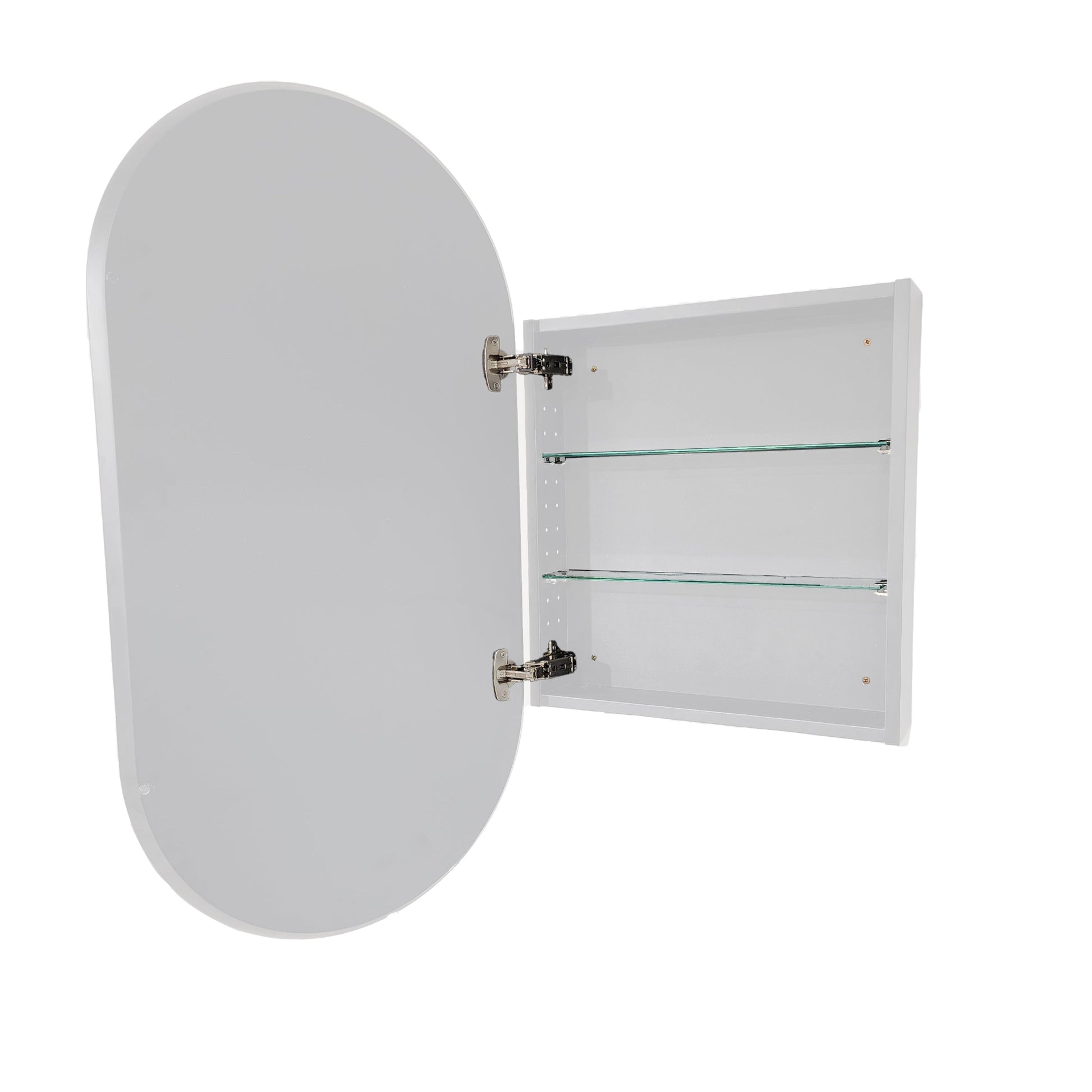 CODE NEO OVAL INSET MIRROR CABINET 500 X 950 WHITE