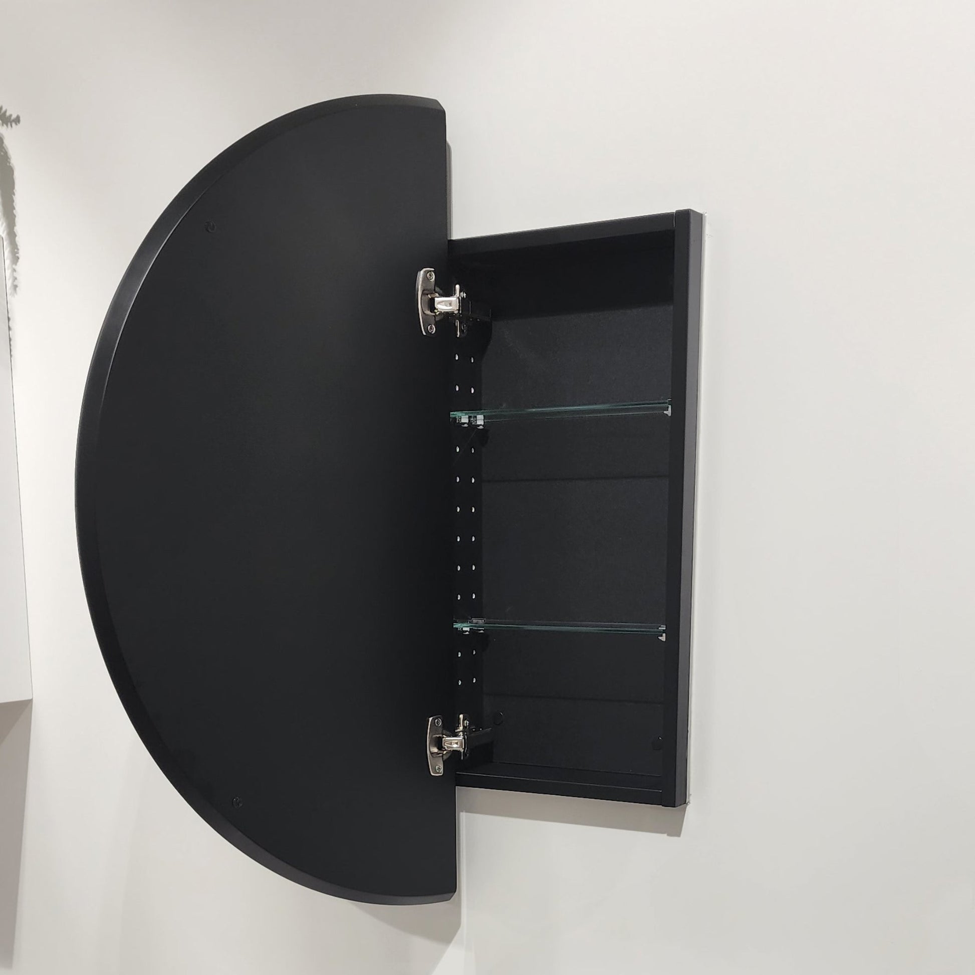 CODE NEO ROUND 850 INSET MIRROR CABINET BLACK