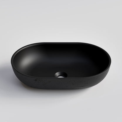 OVAL BLACK CONCRETE BATHROOM BASIN