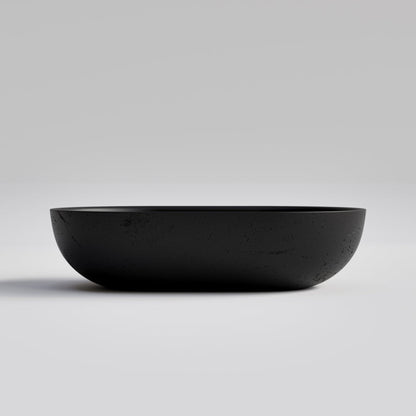 OVAL BLACK CONCRETE BATHROOM BASIN