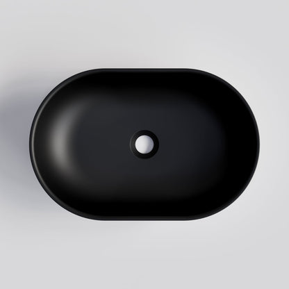 OVAL BLACK CONCRETE BATHROOM BASIN