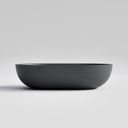OVAL DARK GREY CONCRETE BATHROOM BASIN