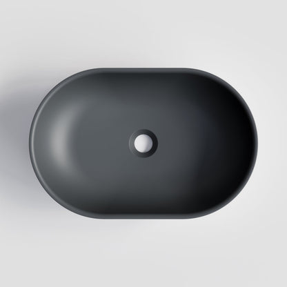 OVAL DARK GREY CONCERETE BATHROOM BASIN