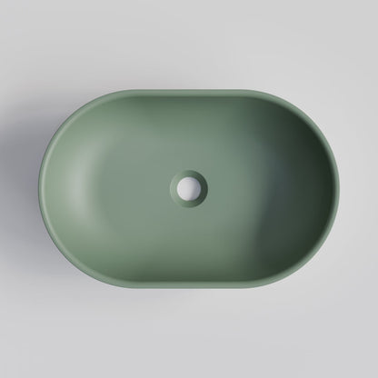 OVAL GREEN CONCRETE BATHROOM BASIN