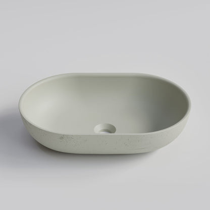 OVAL LIGHT GREY CONCRETE BATHROOM BASIN