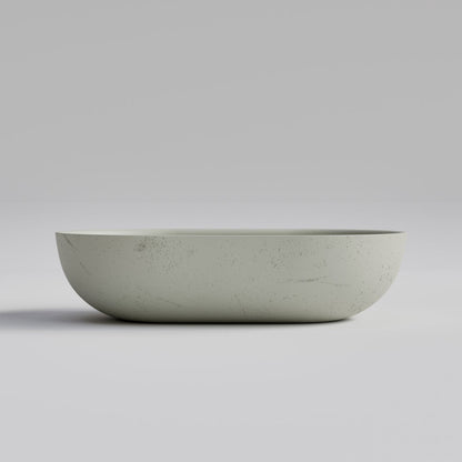 OVAL LIGHT GREY CONCRETE BATHROOM BASIN