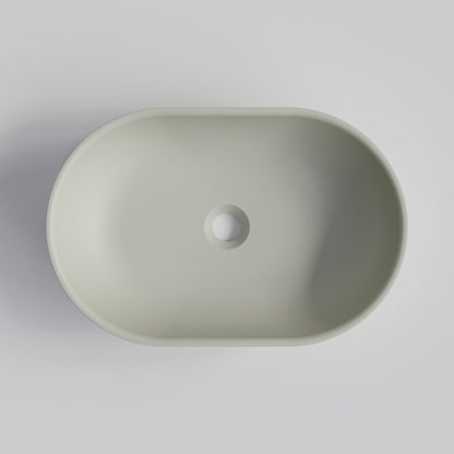 OVAL LIGHT GREY CONCRETE BATHROOM BASIN