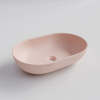 OVAL PINK CONCRETE BATHROOM BASIN