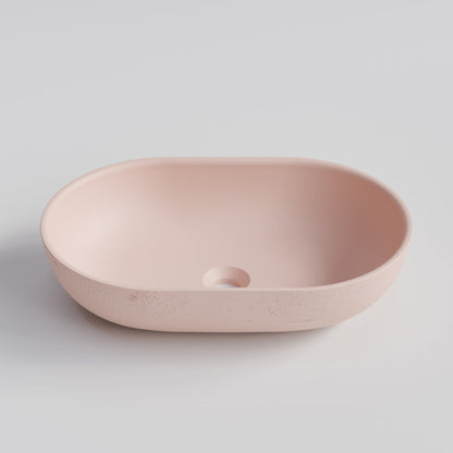 OVAL PINK CONCRETE BATHROOM BASIN