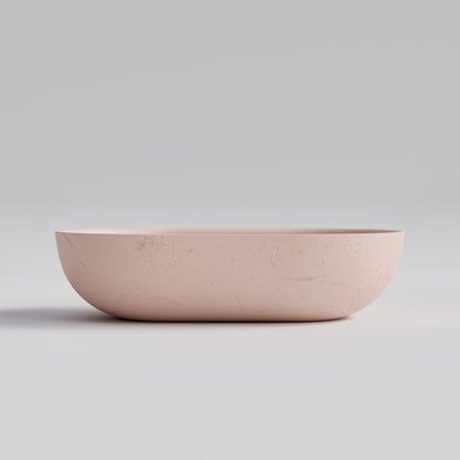 OVAL PINK CONCRETE BATHROOM BASIN