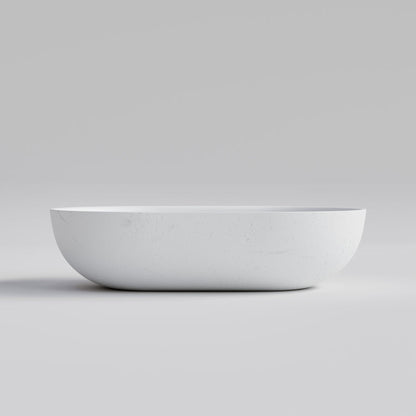 OVAL WHITE CONCRETE BATHROOM BASIN