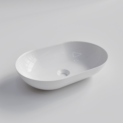 OVAL GLOSS WHITE VILLASTONE BATHROOM BASIN