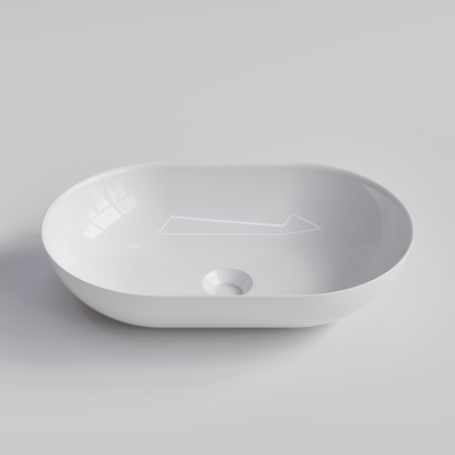 OVAL GLOSS WHITE VILLASTONE BATHROOM BASIN