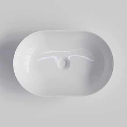 OVAL GLOSS WHITE VILLASTONE BATHROOM BASIN