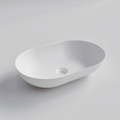 OVAL MATTE WHITE VILLASTONE BATHROOM BASIN