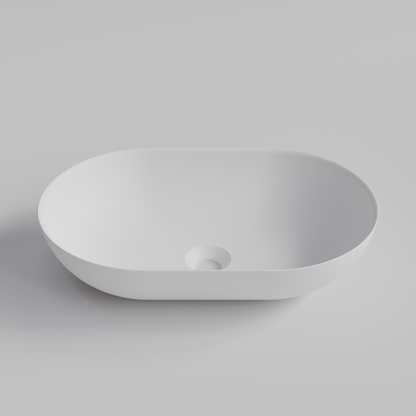OVAL MATTE WHITE VILLASTONE BATHROOM BASIN