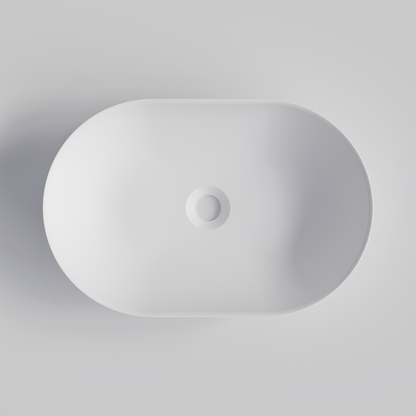 OVAL MATTE WHITE VILLASTONE BATHROOM BASIN