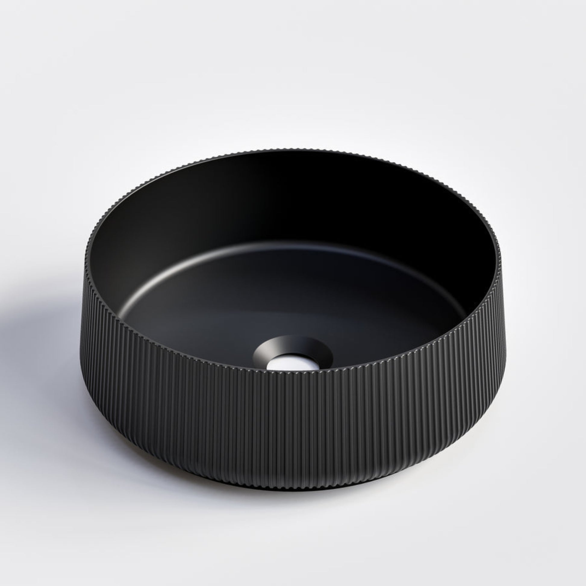 ROUND MATTE BLACK PILLAR BATHROOM BASIN