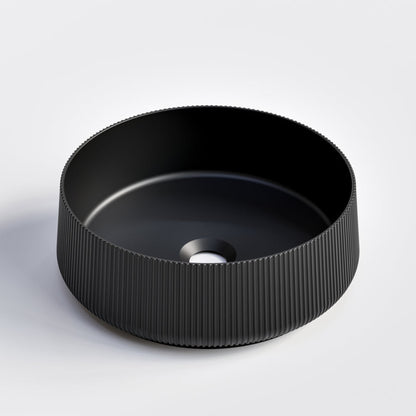 ROUND MATTE BLACK PILLAR BATHROOM BASIN
