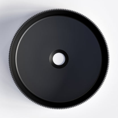 ROUND MATTE BLACK PILLAR BATHROOM BASIN