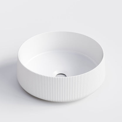 ROUND PILLAR MATTE WHITE BATHROOM BASIN